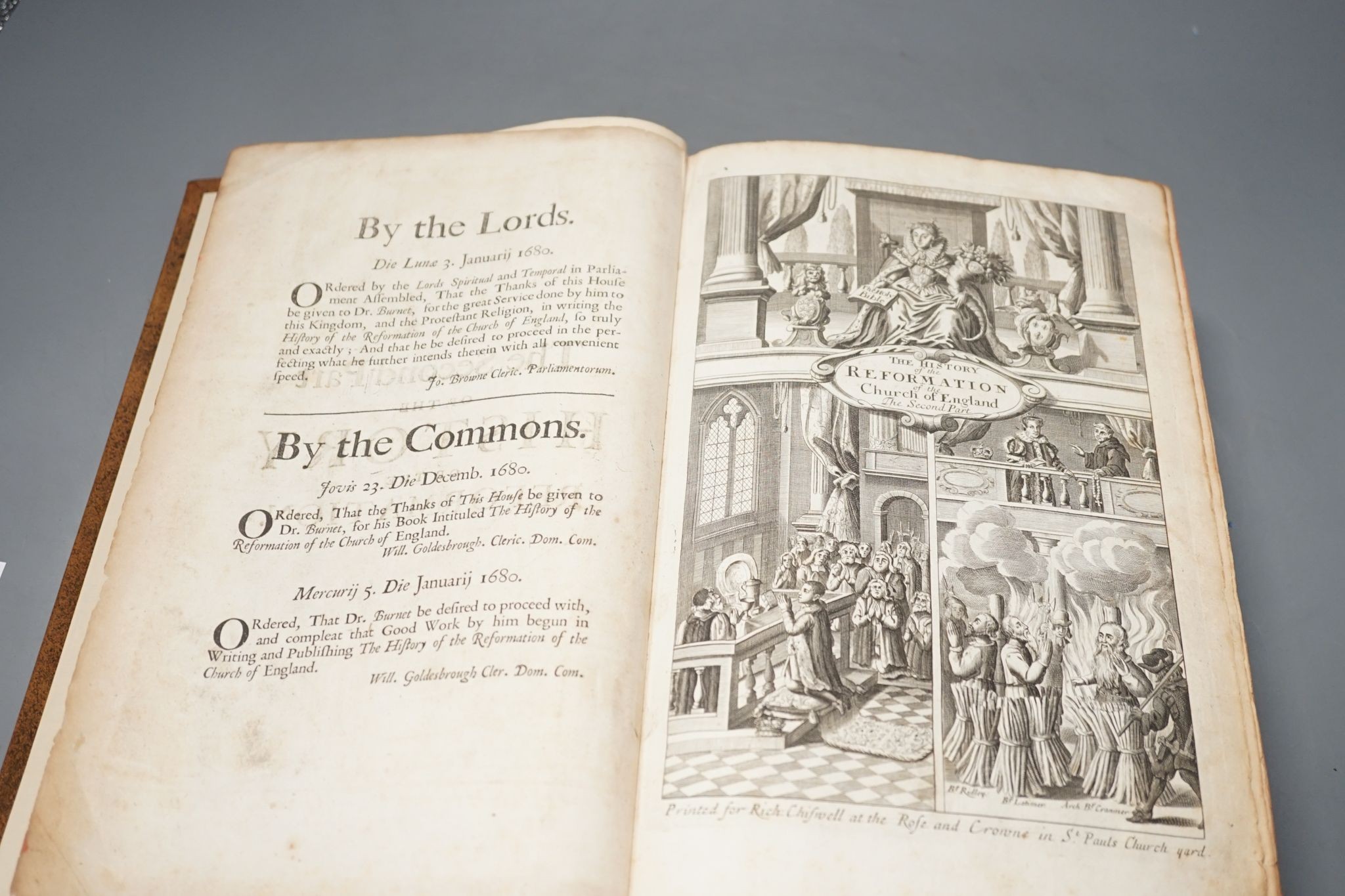 Burnet, Gilbert - The History of the Reformation of the Church of England ... 2 vols, pictorial engraved and printed titles (in red and black), 16 engraved portraits; 20th century